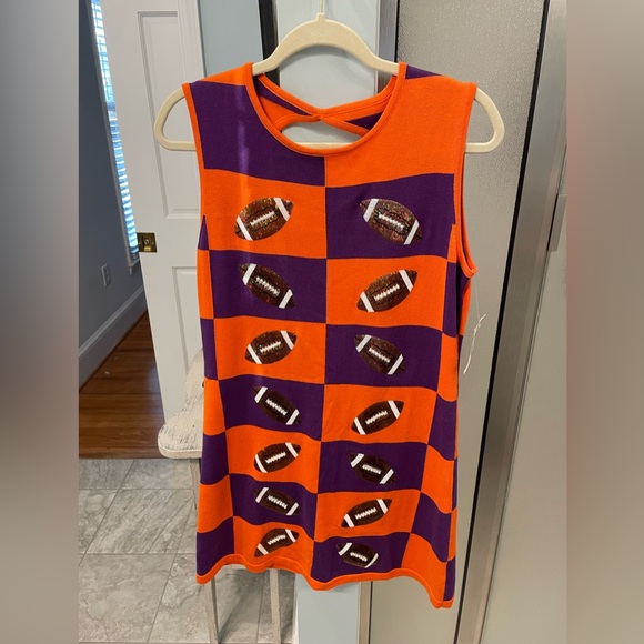 Gameday Football Mini Dress Back Cut Out Queen of Sparkles - Picture 5 of 8